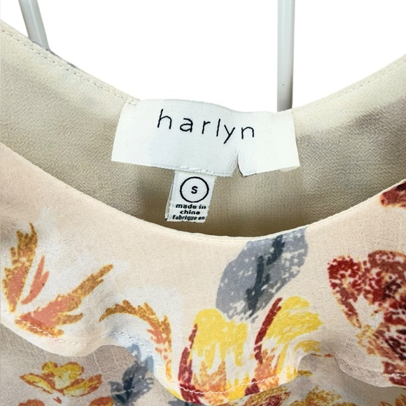 Anthropologie Harlyn Rosalyn Ruffled Off Shoulder Floral Cami Top Small - Picture 9 of 11